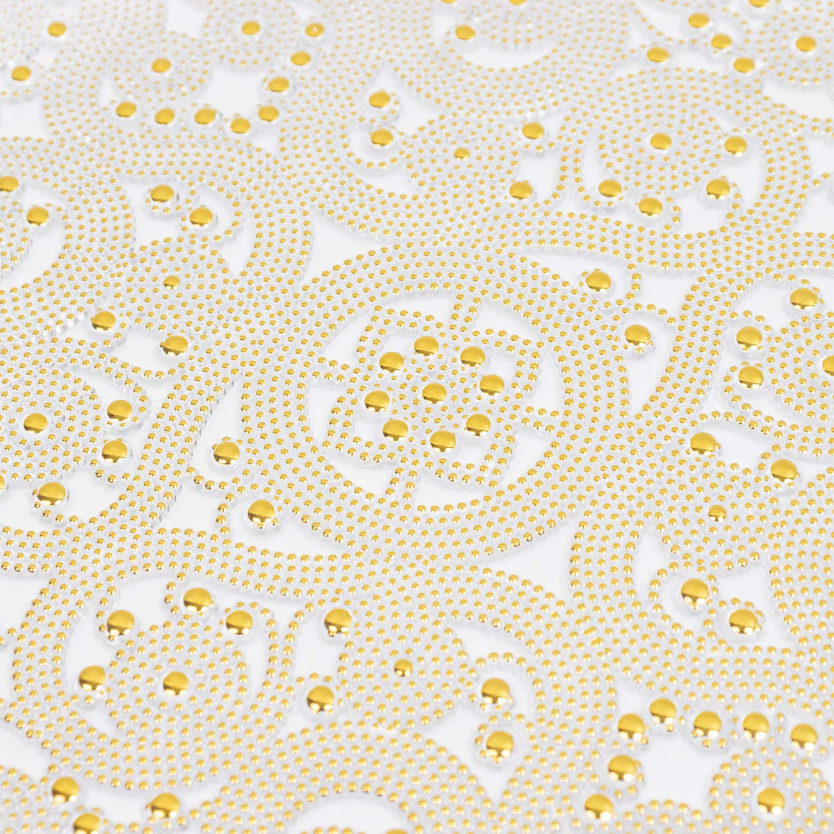 6 Pack 13" Plastic Charger Plates, Filigree Beaded Scroll Design - Clear Gold Table Chargers