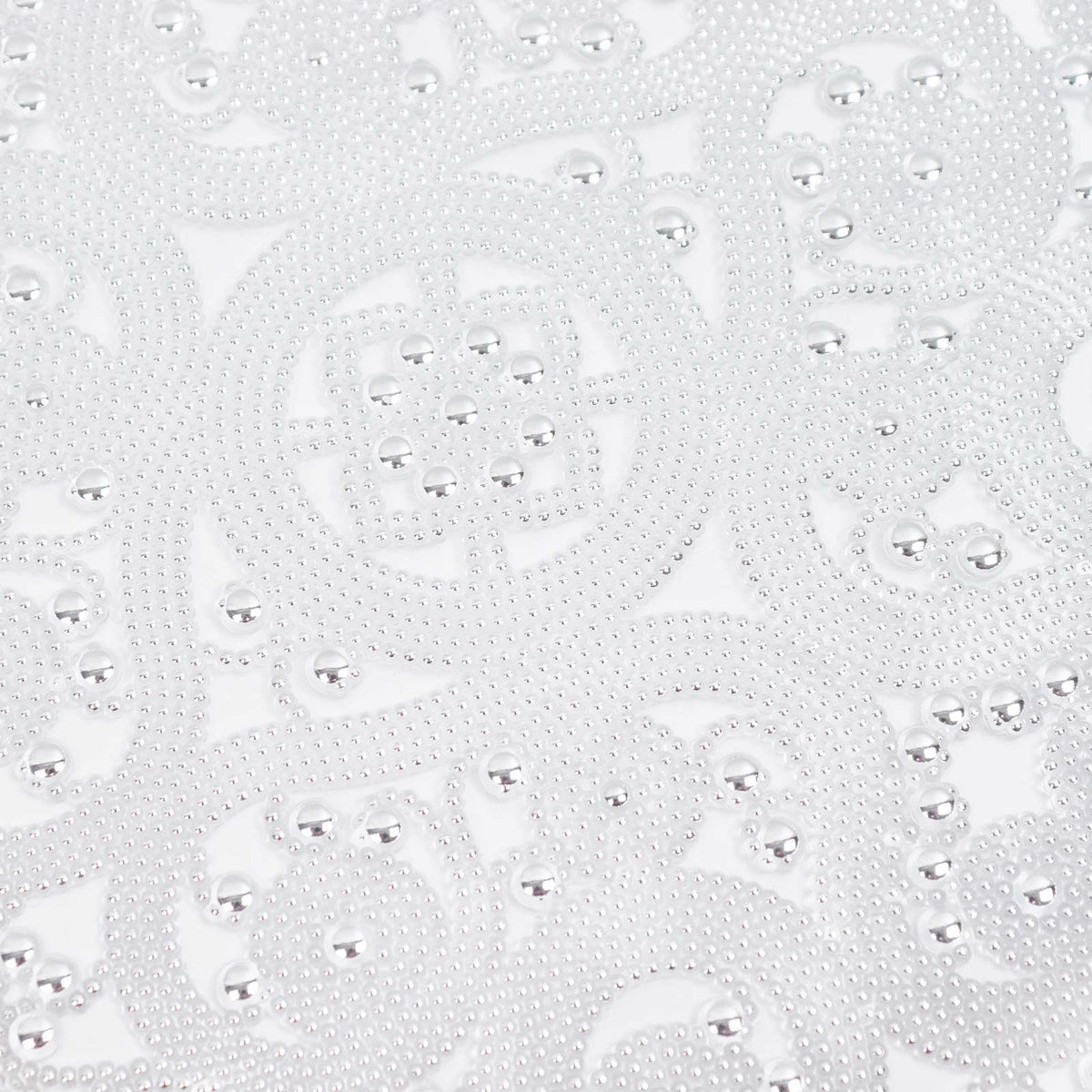 6 Pack 13" Plastic Charger Plates, Filigree Beaded Scroll Design - Clear Silver Table Chargers
