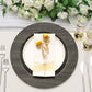 12 Pack 13" Plastic Round Charger Plates, Gray with Faux Wood Finish, Rustic Boho Chic Dinner Party 