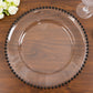 6 Pack Clear Acrylic Plastic Charger Plates With Black Beaded Rim - 13"