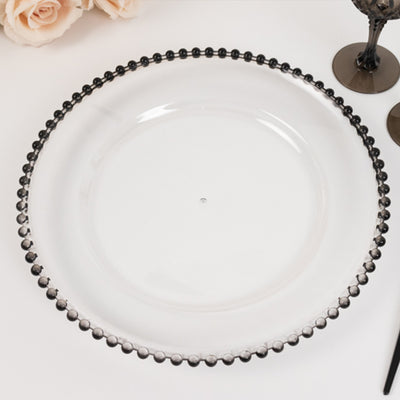 Durable Clear Black Acrylic Charger Plates for Stunning Table Decor