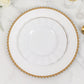 6 Pack 13" White Gold Acrylic Plastic Beaded Rim Charger Plates