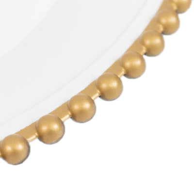White Acrylic Gold Rimmed Charger Plates – Perfect for Any Event