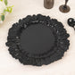 10 Pack Economy Reef Plastic Charger Plates – 13" Black Dinner Plate Chargers for Weddings, Parties & Catering