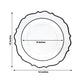 10-Pack Economy Plastic Round Charger Plates 13" in Clear with Black Scalloped Rim, Decorative Dinner Party Serving Plates