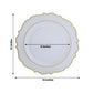 10 Pack Clear Economy Plastic Charger Plates With Gold Scalloped Rim, 13" Round Decorative Dinner Chargers Event Tabletop Decor
