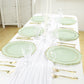 10 Pack Sage Green Economy Plastic Charger Plates With Gold Scalloped Rim, 13" Round Decorative Dinner Chargers Event Tabletop Decor