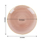 Transparent dusty rose swirl charger plate with gold rim. 13 inches. 20 pack.