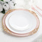 20-Pack Economy Plastic Round Charger Plates 13" in Blush with Gold Embossed Baroque Rim, Stylish Dinner Party Serving Plates