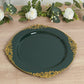 20-Pack Economy Plastic Round Charger Plates 13" in Hunter Emerald Green with Gold Embossed Baroque Rim, Stylish Dinner Party Serving Plates
