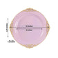 20-Pack Economy Plastic Round Charger Plates 13" in Lavender Lilac with Gold Embossed Baroque Rim, Stylish Dinner Party Serving Plates