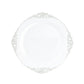 20-Pack Economy Plastic Round Charger Plates 13" in White with Silver Embossed Baroque Rim, Stylish Dinner Party Serving Plates