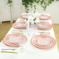 10-Pack Economy Round Plastic Charger Plates 13" in Dusty Rose with Gold Beaded Rim, Stylish Dinner Party Serving Plates