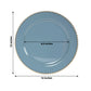 10-Pack Economy Round Plastic Charger Plates 13" in Dusty Blue with Gold Beaded Rim, Stylish Dinner Party Serving Plates