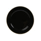10-Pack Economy Round Plastic Charger Plates 13" in Black with Gold Beaded Rim, Stylish Dinner Party Serving Plates