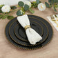 10-Pack Economy Round Plastic Charger Plates 13" in Black with Gold Beaded Rim, Stylish Dinner Party Serving Plates