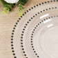 Clear plastic charger plate with black beaded rim, perfect for stylish dining.