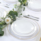 10-Pack Economy Round Plastic Charger Plates 13" in Clear with Gold Beaded Rim, Stylish Dinner Party Serving Plates