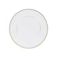 10-Pack Economy Round Plastic Charger Plates 13" in Clear with Gold Beaded Rim, Stylish Dinner Party Serving Plates