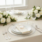 Clear/Silver Glitter Charger Plate with Beaded Rim on Elegant Table Setting
