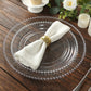 10-Pack Economy Round Plastic Charger Plates 13" in Clear Beaded Rim, Stylish Dinner Party Serving Plates