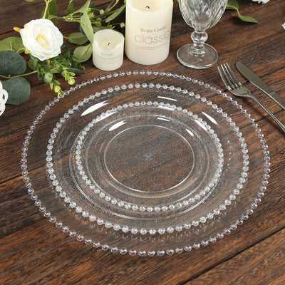 Clear Beaded Charger Plates
