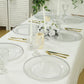 10-Pack Economy Round Plastic Charger Plates 13" in Clear with Silver Beaded Rim, Stylish Dinner Party Serving Plates