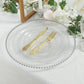 10-Pack Economy Round Plastic Charger Plates 13" in Clear with Silver Beaded Rim, Stylish Dinner Party Serving Plates