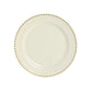 10-Pack Economy Round Plastic Charger Plates 13" in Ivory with Gold Beaded Rim, Stylish Dinner Party Serving Plates