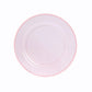 10-Pack Economy Round Plastic Charger Plates 13" in Transparent Blush with Beaded Rim, Stylish Dinner Party Serving Plates