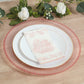 10-Pack Economy Round Plastic Charger Plates 13" in Transparent Blush with Beaded Rim, Stylish Dinner Party Serving Plates