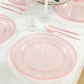 10-Pack Economy Round Plastic Charger Plates 13" in Transparent Blush with Beaded Rim, Stylish Dinner Party Serving Plates