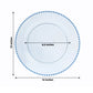 10-Pack Economy Round Plastic Charger Plates 13" in Transparent Dusty Blue with Beaded Rim, Stylish Dinner Party Serving Plates