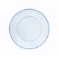 10-Pack Economy Round Plastic Charger Plates 13" in Transparent Dusty Blue with Beaded Rim, Stylish Dinner Party Serving Plates