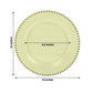 10-Pack Economy Round Plastic Charger Plates 13" in Transparent Dusty Sage Green with Beaded Rim, Stylish Dinner Party Serving Plates