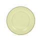 10-Pack Economy Round Plastic Charger Plates 13" in Transparent Dusty Sage Green with Beaded Rim, Stylish Dinner Party Serving Plates
