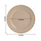 10-Pack Economy Round Plastic Charger Plates 13" in Taupe with Gold Beaded Rim, Stylish Dinner Party Serving Plates
