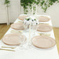 10-Pack Economy Round Plastic Charger Plates 13" in Taupe with Gold Beaded Rim, Stylish Dinner Party Serving Plates