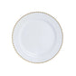 10-Pack Economy Round Plastic Charger Plates 13" in White with Gold Beaded Rim, Stylish Dinner Party Serving Plates