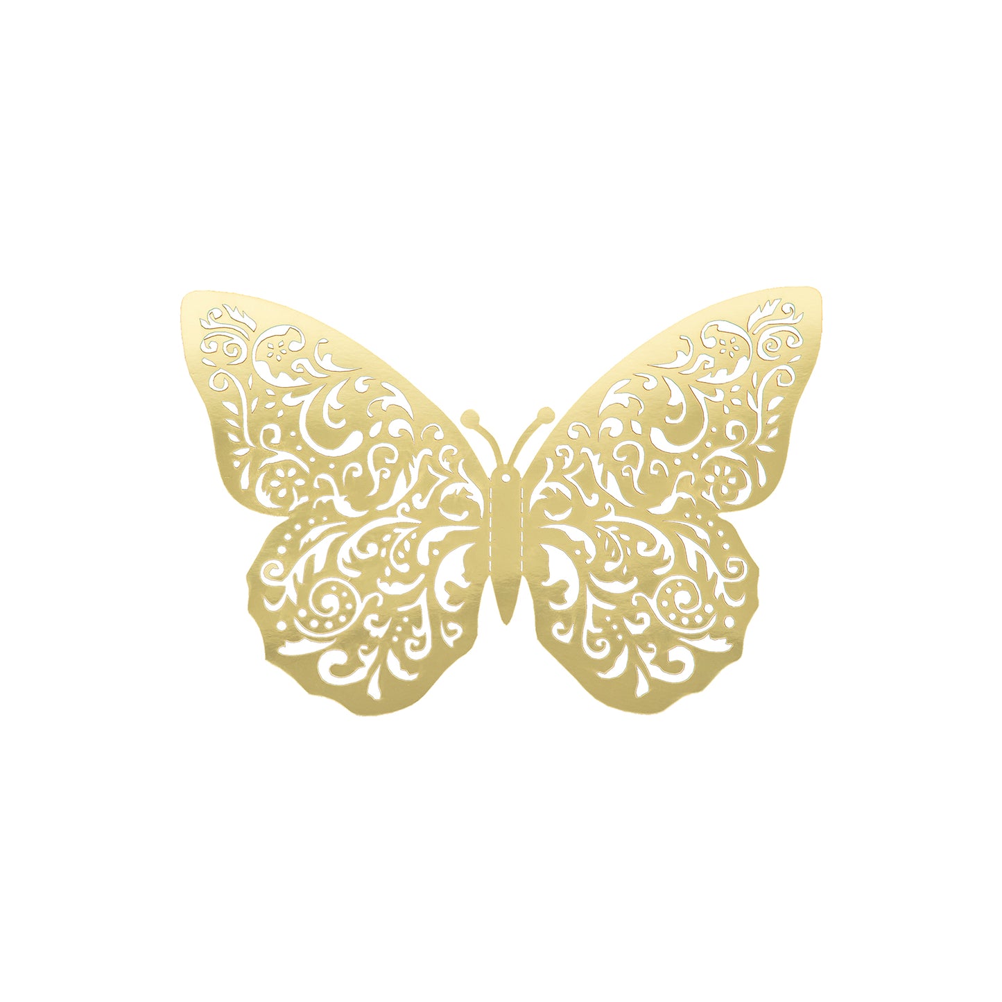 10 Pack Metallic Gold Foil Jumbo 3D Butterfly Wall Stickers, 14"x20" Disposable Paper Charger Placemats