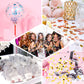 Silver metallic round foil confetti dots for party decoration.