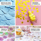 Gold round foil metallic table confetti dots for festive decor.