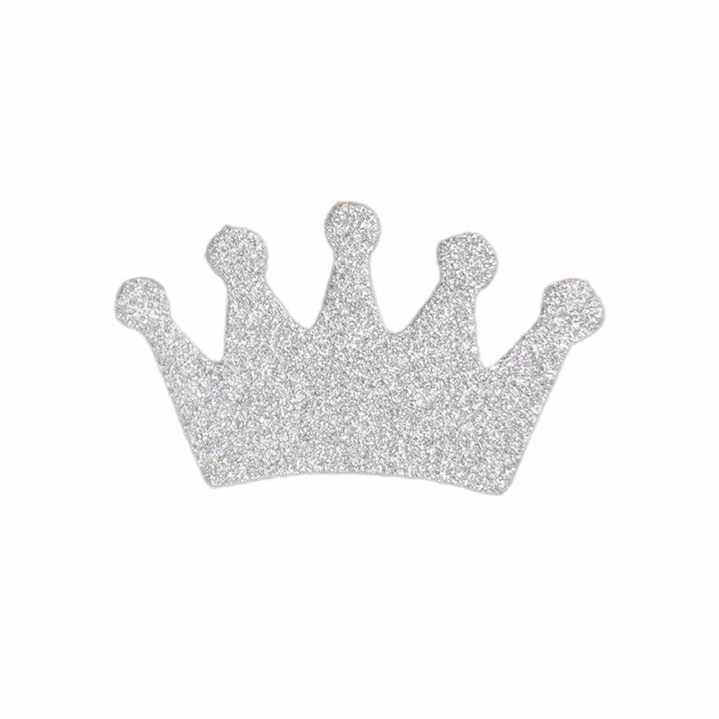 Silver glitter crown confetti for princess theme party decoration.