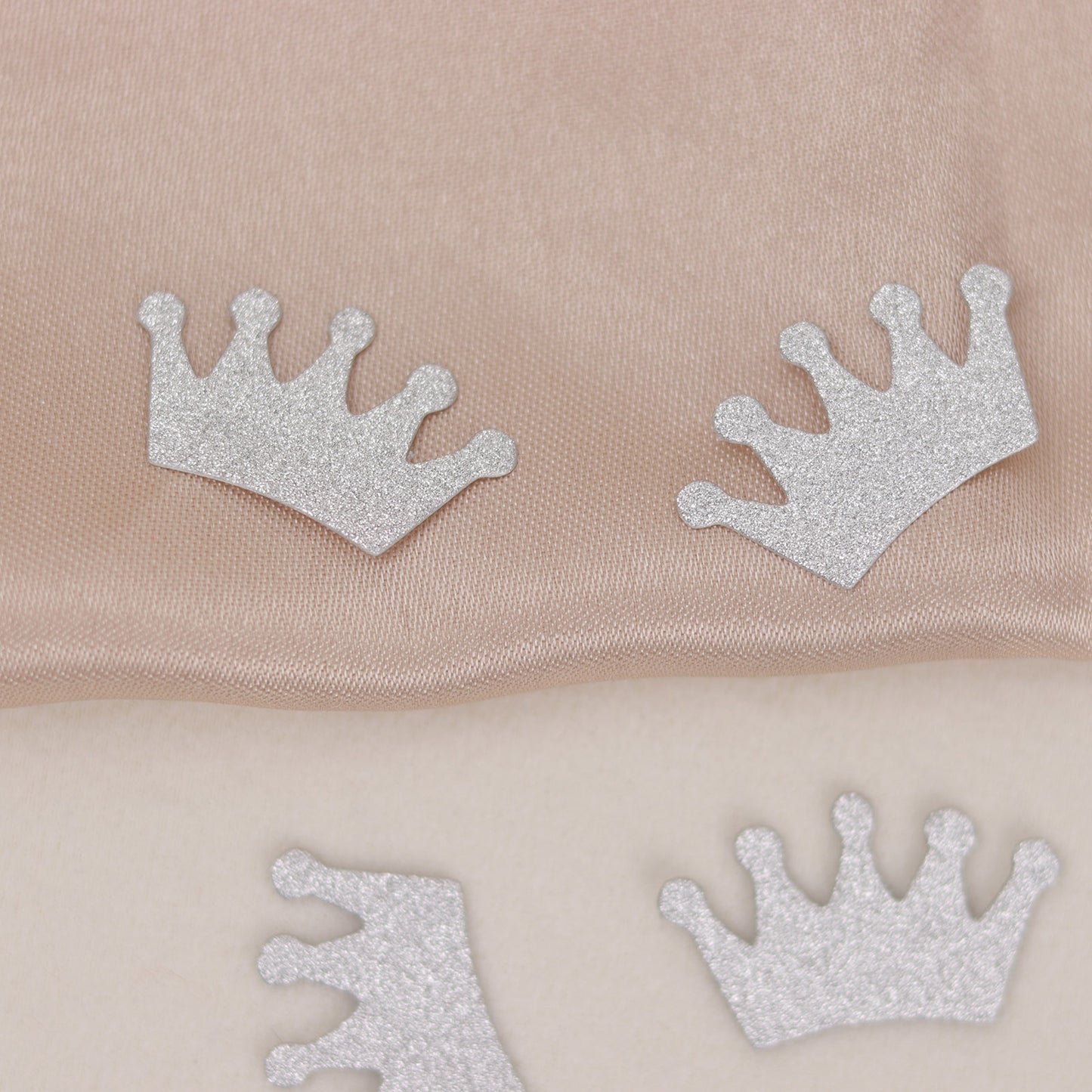 Silver glitter crown paper confetti for princess theme party decoration.