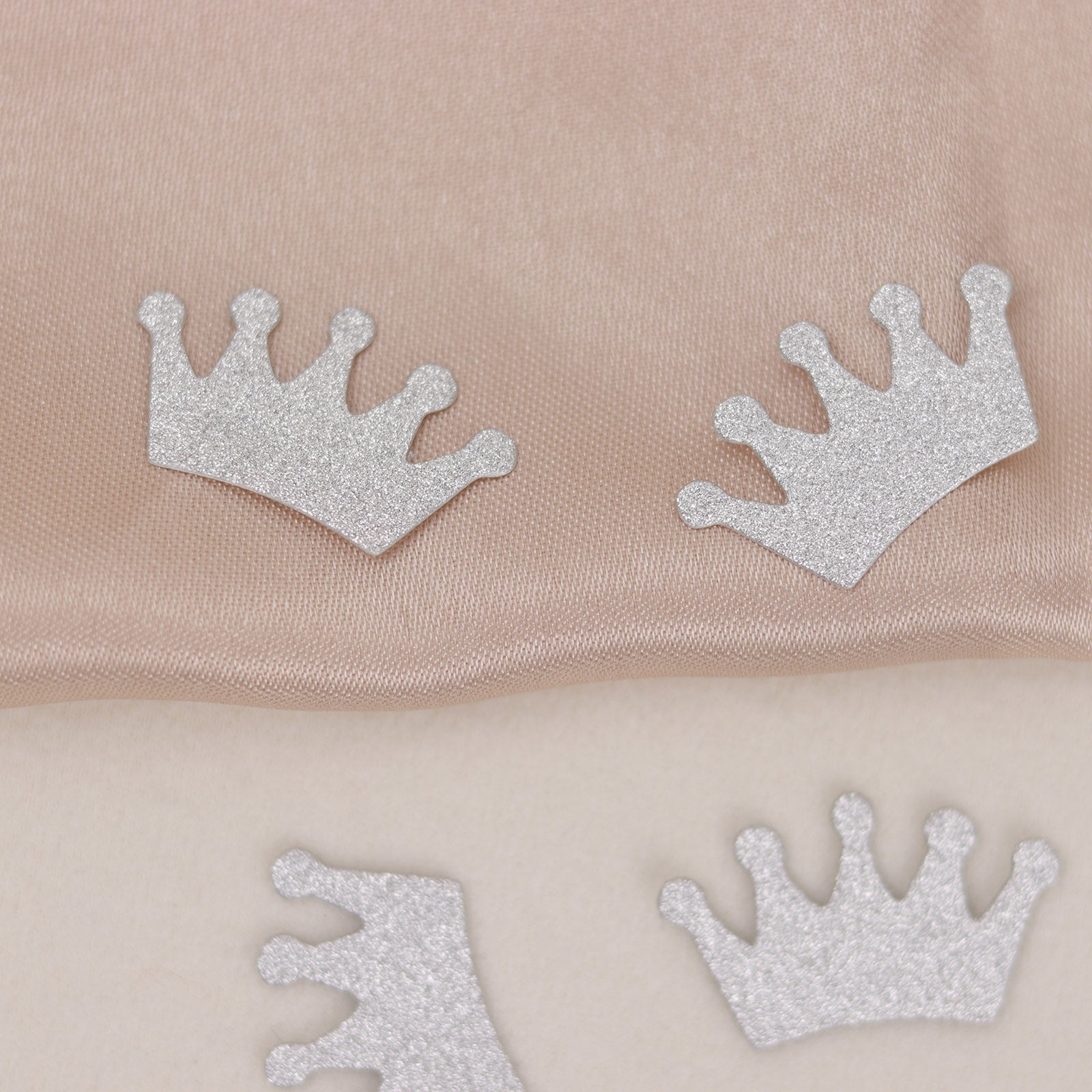 Silver glitter crown paper confetti for princess theme party decoration.