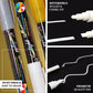 Erasable liquid chalk markers in yellow, white, and black with reversible tips.