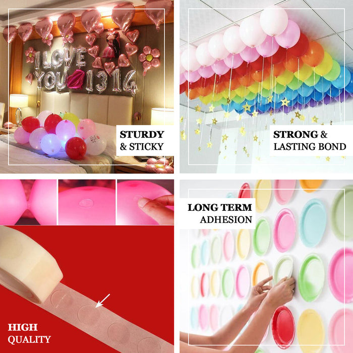Clear removable balloon arch glue dots, strong adhesion for party decorations.