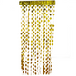 Gold Round Chain Foil Fringe Curtain Party Backdrop, Metallic Gold Tinsel Streamer Party Decor - Door Window Foil Curtain - 3ftx6.5ft
