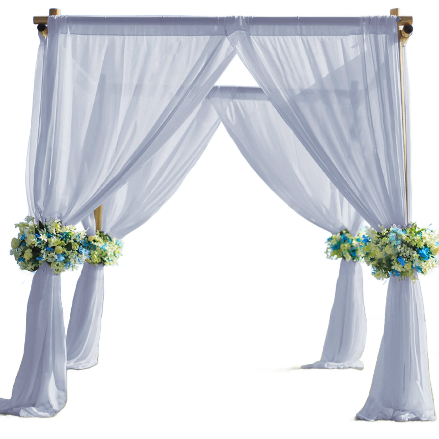 5ftx14ft Premium Dusty Blue Chiffon Curtain Panel, Durable Flame Resistant Backdrop Ceiling Drapery With Rod Pocket