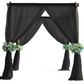 5ftx14ft Black Chiffon Curtain Panel, Durable Flame Resistant Backdrop Ceiling Drapery With Rod Pocket
